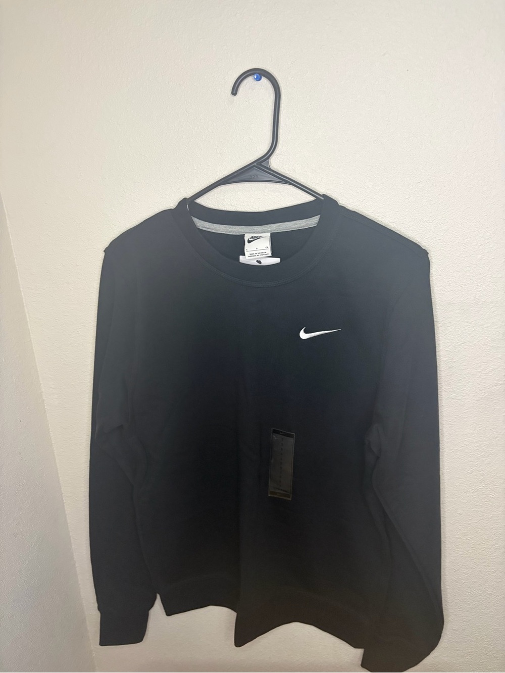 Nike Black Crewneck Sweatshirt with White Swoosh